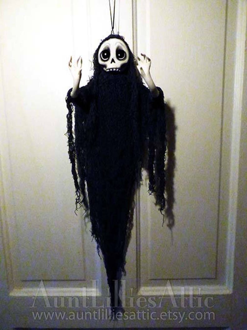 Ghost Ornament Grim Reaper, Skull Ornament, Halloween Decoration, Halloween, Creepy Cute MADE TO ORDER image 5