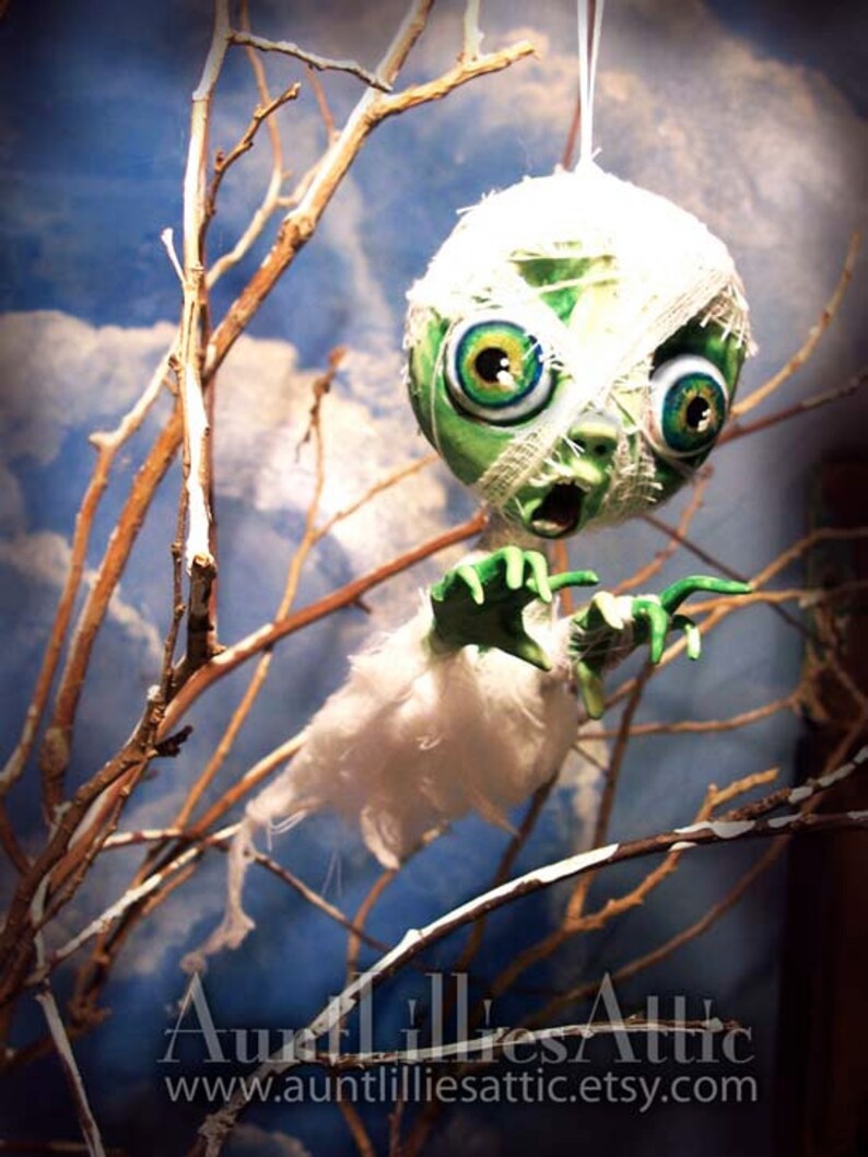 Halloween Ornament Mummy Zombie - Halloween Decoration - MADE TO ORDER - image 1
