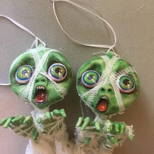 Halloween Ornament Mummy Zombie - Halloween Decoration - MADE TO ORDER - image 2