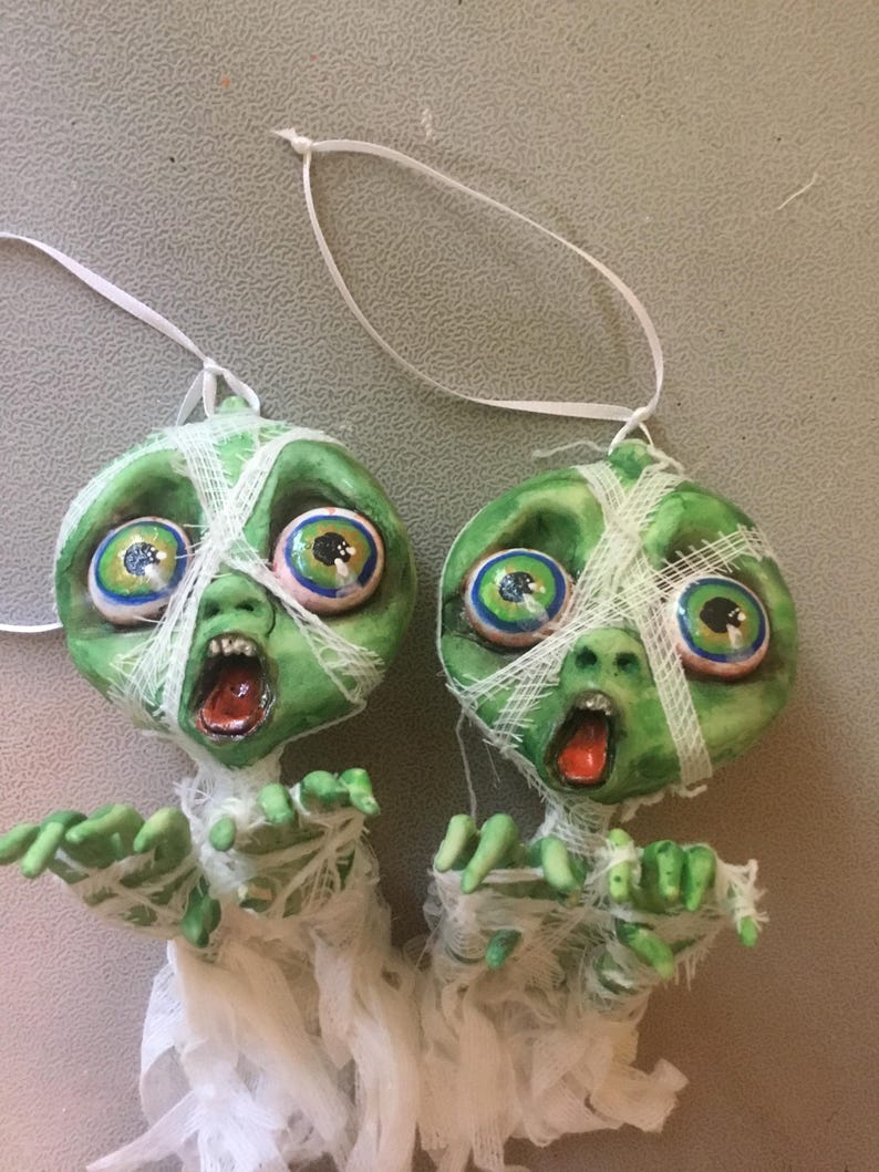 Halloween Ornament Mummy Zombie - Halloween Decoration - MADE TO ORDER - image 2