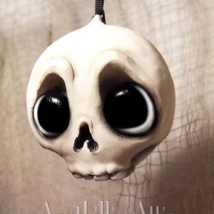 Halloween Skull Ornament Halloween Decorations Halloween Creepy Cute Big Eyes Skeleton Ornament image 3