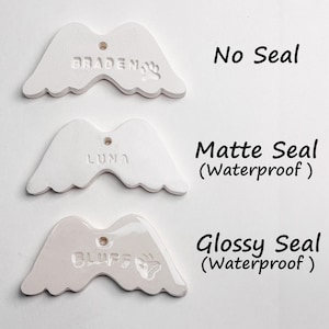 PetMemorial Engelflügel mit Pfotenabdruck, individuelles Hund Katze Verlust Geschenk, personalisierte Weihnachtsverzierung, handgemachtes Ton Andenken, Beileid Geschenk Bild 3