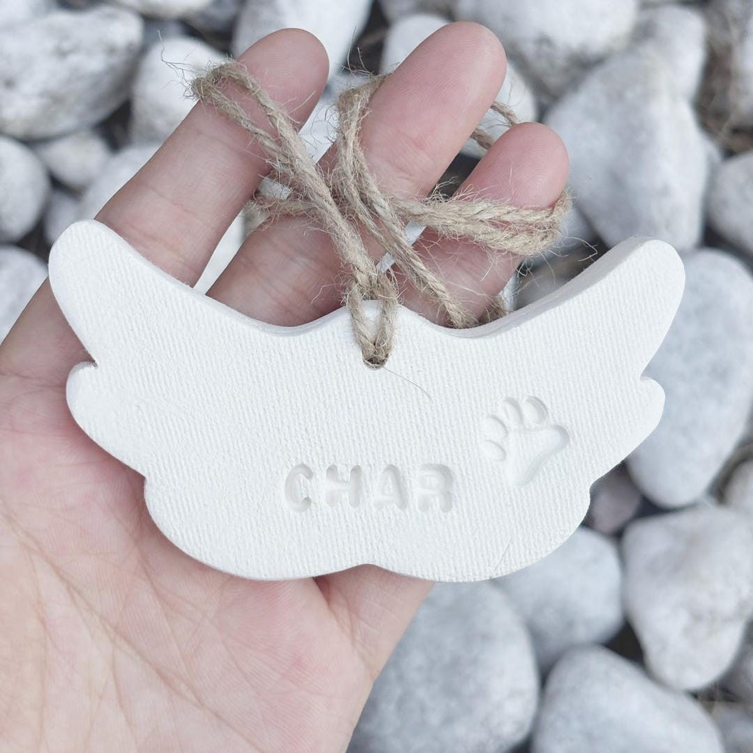 Pet Memorial Angel Wings With Paw Print, Custom Dog & Cat Loss Gift ...