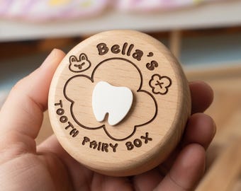 Personalized Wooden Tooth Fairy Box – Engraved Keepsake Gift