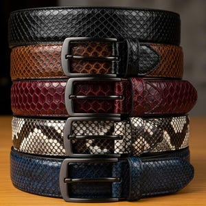 Oryginalna sukienka ze skóry węża. Pasek do jeansów Ledergurtel Herren damen