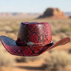 Handmade Snakeskin Leather Cowboy Hat: Customizable Western Style