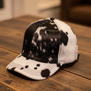 Real cowhide cap| Women | Freehand burned Floral Design on leather patch | gift for her  Baseball Cap