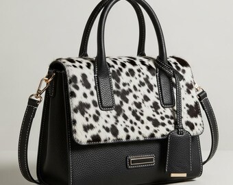 Tricolor Cowhide Leather Shoulder Bag Handmade Women's Purse leder bags