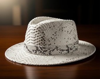 Luxury Snakeskin Leather Cowboy Hat: Handmade Python hat