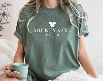 Comfort Colors® Mickey & Co T Shirt, Mickey and Co. est. 1928 Shirt, Unisex Tee, Mickey And Friends Shirt, Disney Shirts, Disney Trip Shirt