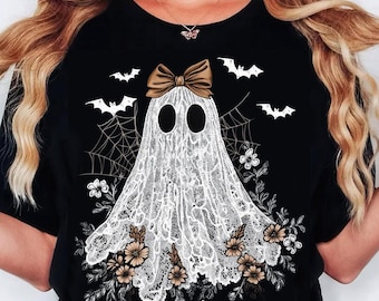 Cute Lace Ghost , Boo In Boojee, Halloween Boo Lace Bow , Halloween , Boo Ghost Shirt , Cute Boo Halloween Sublimation Design