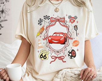 Coquette Bows Disney Cars Shirt, Lightning McQueen Tow Mater Doc Hudson Sally Cars Land Matching, Cars Land Family, Disney Girl Trip Shirt