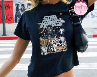 Disney Star Wars Baby Tee Crop Top, Galaxy's Edge Star Wars Family Vacation 2026, May The Force be With You Disney Girl Trip Croptop Women