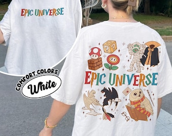 Epic Universe, Magliette con design per la gita al parco di Family Universe, Maglietta per la gita in famiglia a Orlando Park 2025, Maglietta per la gita estiva