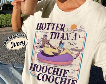 Hotter Than A Hoochie Coochie   , Summer Vacation Shirt Designs, Hoochie Coochie Meme Shirt, 90s Country Music Lover Gift
