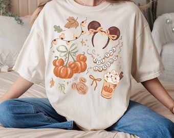 Comfort Color® tis the season shirt Coquette Bow Disney Castle Halloween Shirt Disney Fall Sweatshirt Mickey Pumpkin Shirt 00883
