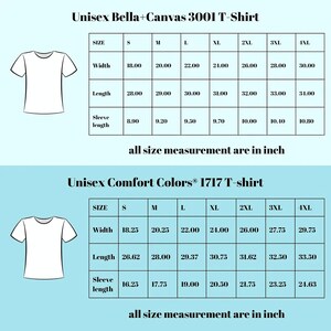 a collection of t-shirt sizes and measurements, including a canvas t-shirt and a comfort t-shirt. The sizes are labeled in inches, and the measurements are provided in both width and length. The image does not contain any text that is less than 500 characters, and all size measurements are in inches.