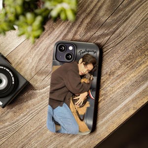 K-Pop Phone Case, BTS V Taehyung with Jungkook's Dog Bam Slim Phone Case, Cute K-Pop Fan Gift, Protective Phone Cover, Unique K-Pop Merch,