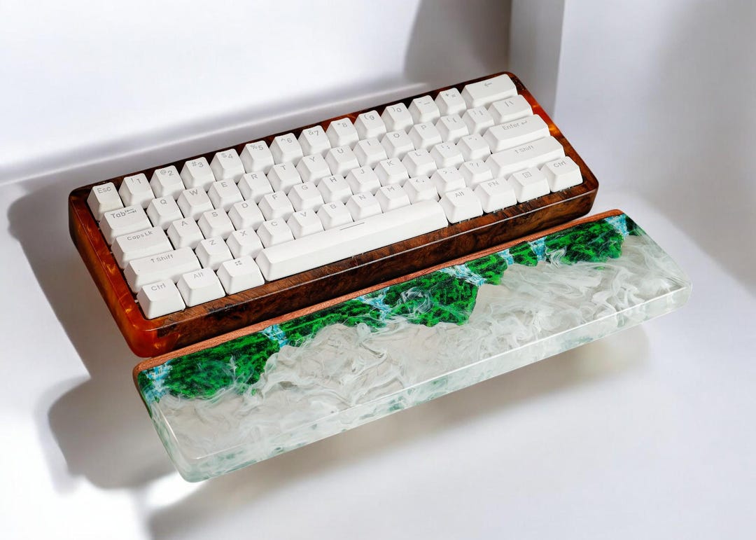 Handcrafted Epoxy Resin Keyboard – Unique RGB Mechanical Keyboard With ...