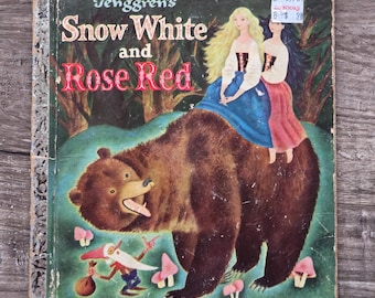 Vintage 1955 Snow White and Rose Red Little Golden Book #228 1st Edition A Print