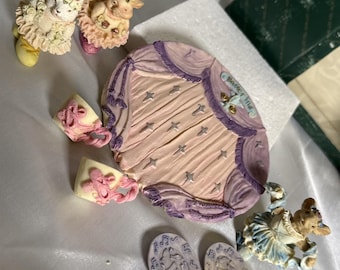 Vintage Ballerina Miniatyr Teservis Nyckfullt Djurbalett