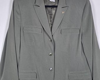 Vintage Jones New York Olive Green 4-Button Blazer Jacket Womens Size 16 90s