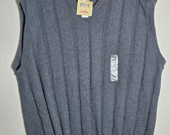 Vintage Himalaya Outfitters Gray Ribbed Knit Sweater Vest 4XLT Grandpacore Overs