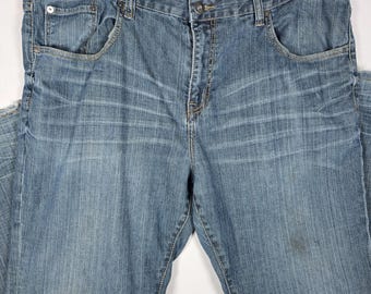 Vintage Ecko Unltd Straight Fit Jeans, Herren, Größe 42x32, mittlere Waschung, Baumwoll-Stretch