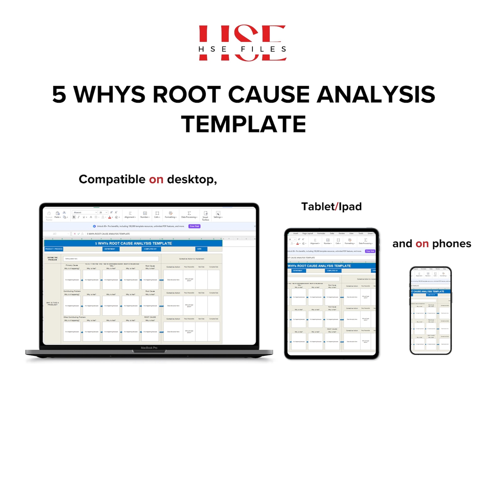 5 Whys Root Cause Analysis Excel Template: Problem Solving RCA ...