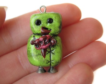 Zombie Brain Charm - Keychain - Necklace | Polymer Clay cute