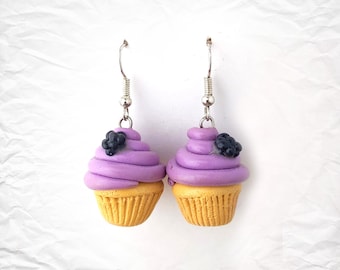 Cupcake Earrings Blackberry Vanilla / Cupcake Earrings / Cupcake Earrings