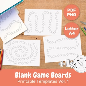 DIY Board Game Template Kit: Printable Family Games (A4/Letter PDF Bundle)
