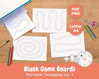 DIY Board Game Template Kit: Printable Family Games (A4/Letter PDF Bundle)