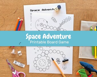 Space Adventure Printable Board Game for little Astronauts (PDF and JPG Download)