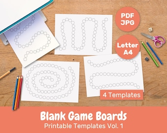 DIY Board Game Template Kit: Printable Family Games (A4/Letter PDF Bundle)