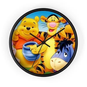 Wunderliche Winnie Puuh Wanduhr, Kinderzimmer Wandkunst, Cartoon Zeitmesser, Einzigartiges Geschenk für Kinder