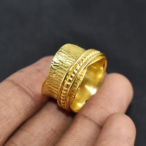 Gold Spinner Ring - Beautiful Spinner Ring - Handmade Ring - Spinning Ring - 925 Silver Ring - Thumb Ring - Gold Vermeil Ring