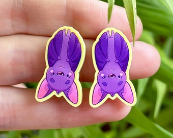 Purple Bat Earrings Pastel Goth Kawaii Bat Jewelry Accessories