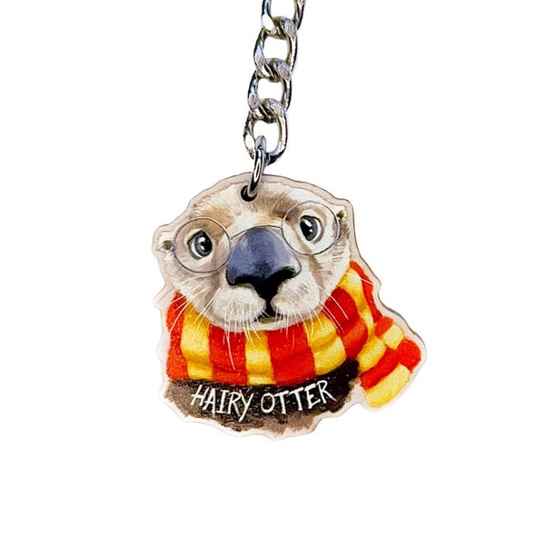 Otter Keychain | Hairy Otter | Otter Gifts | Cute Otter Keyring Charm | Sea Otter