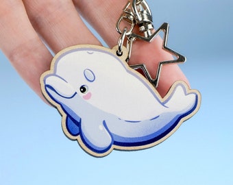 Beluga Whale Keychain Bag Charm White Whale Ocean Sea Animal Gifts Accessories