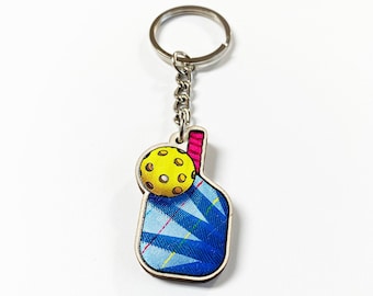 Pickleball Keychain | Pickleball Paddle and Ball Gift Charm