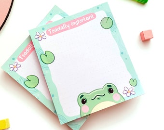 Cute Frog Notepad | Frog Memo Pad | Kawaii Desk Decor | Cute Stationery | Frog Gifts