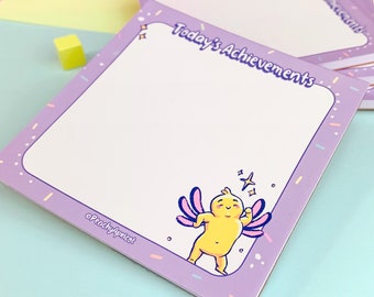 Achievements Memo Pad | To Do List Notepad | Cute Stationery | Memo Pads | Cute Notepad | Pastel Desk Accessories | Cute Gifts