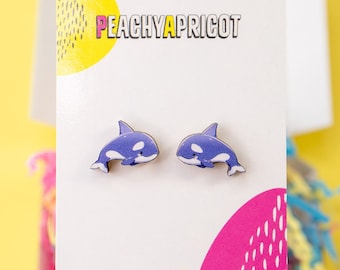 Orca Whale Earrings Hypoallergenic Stud Cute Ocean Animal Jewelry Gifts