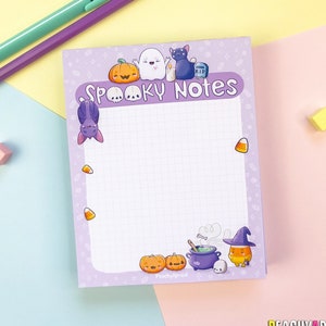 Spooky Halloween Notepad | Memo Pads | Cute Stationery Gifts | Kawaii Aesthetic | Cute Memo Pad | Pastel Desk Accessories