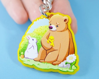 Cute Bear Keychain Rabbit Keyring Gifts Merch Kawaii Animal Charm