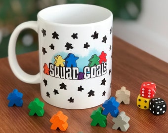 Board Games Coffee Mug with Meeples | Board Game Gift, Gamer Gifts