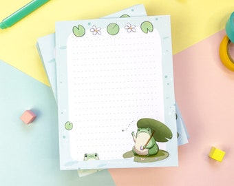 Cute Frog Notepad | Frog Memo Pad | Cute Stationery | Frog Gifts | Kawaii Desk Decor