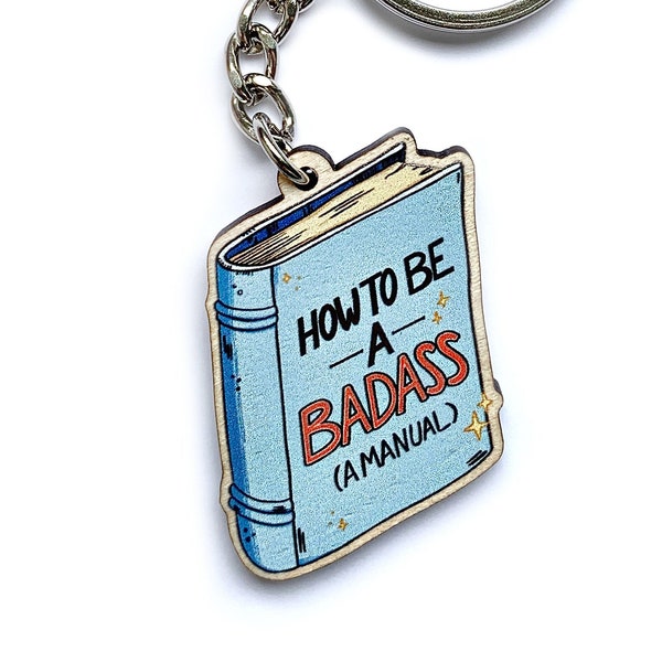 Badass Book Keychain | Funny Bag Charm Gifts | How To Be A Badass