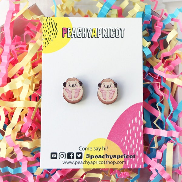 Cute Hedgehog Earrings Animal Earring Studs Hypoallergenic Jewelry Gifts